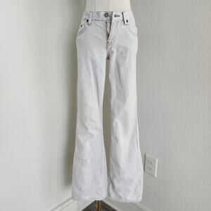 Vintage Y2K American Eagle Off White Corduroy Low Rise Bootcut Flare Pants 0